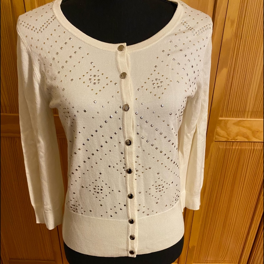 Cute White button down sweater